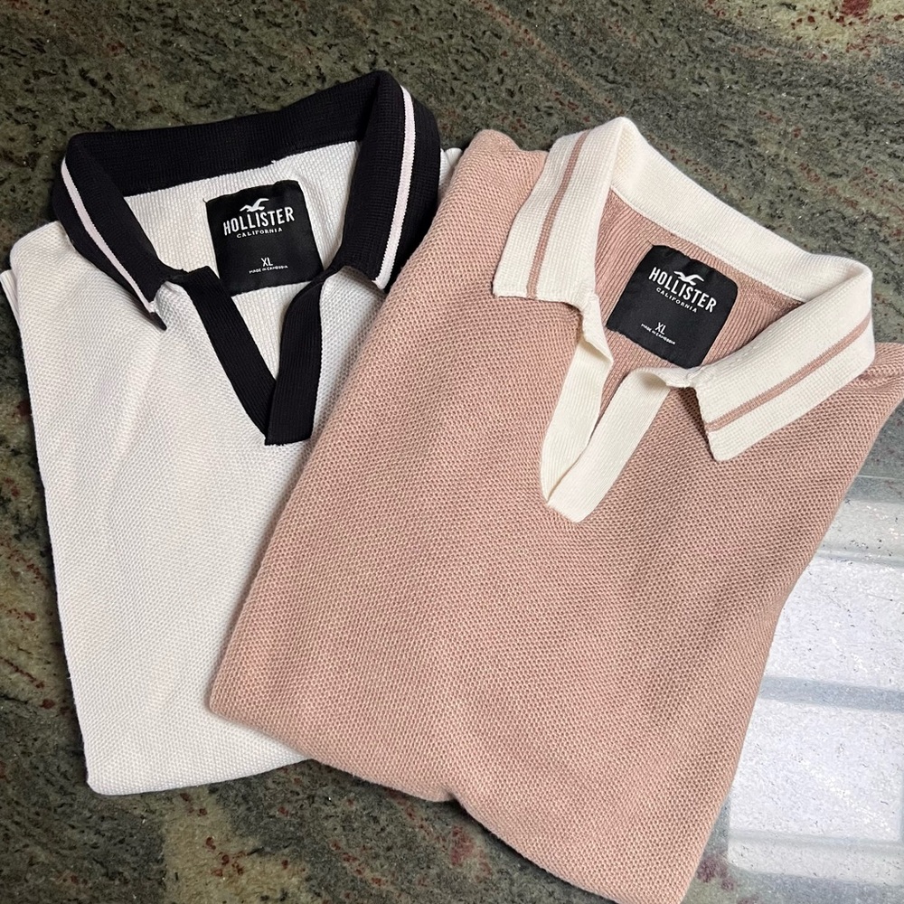 Hollister Knit Johnny Collar Sweater Polo Bundle // Extra Large (XL)